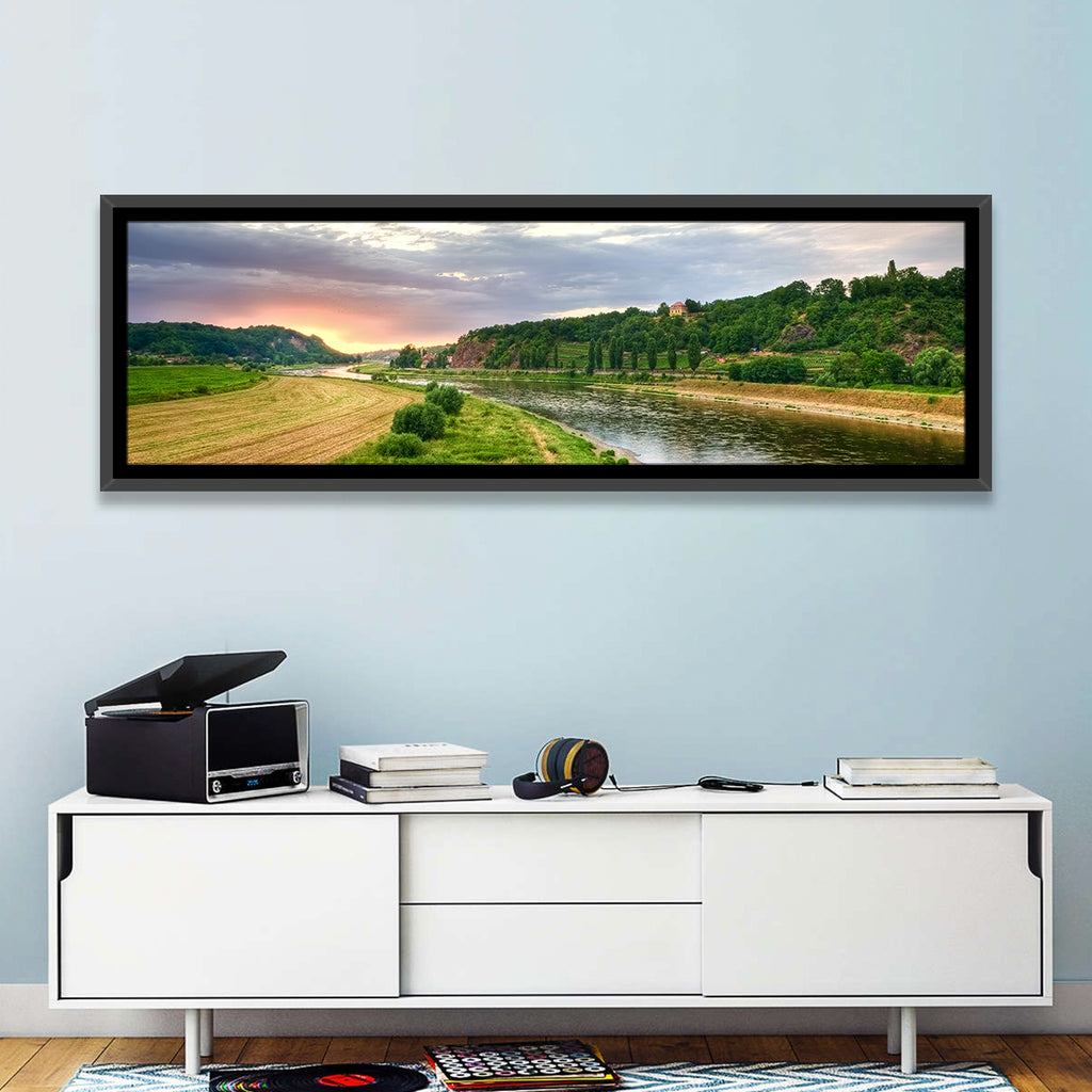 Elbe River at Golden Hour Wall Art