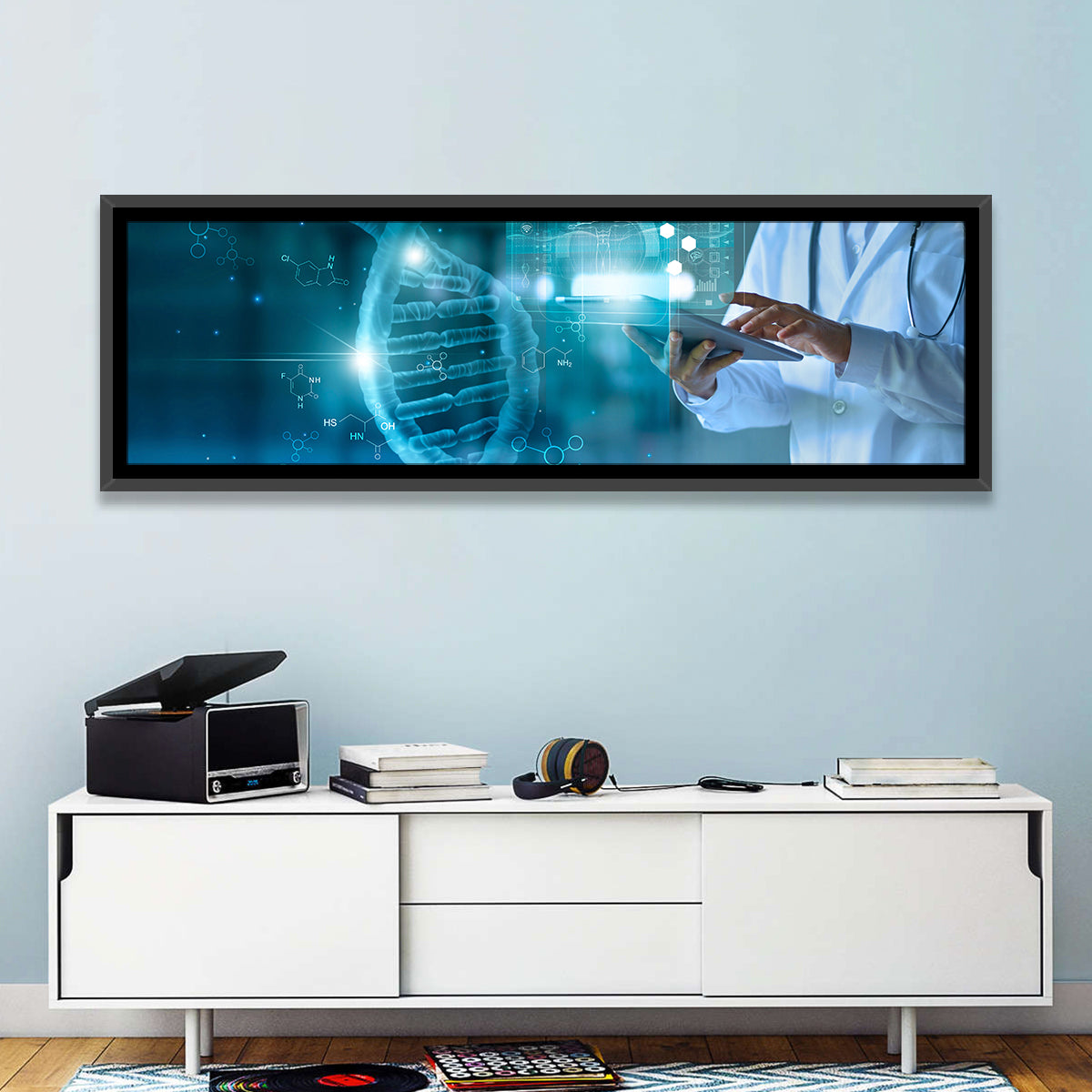 Doctor with Dna Helix Wall Art