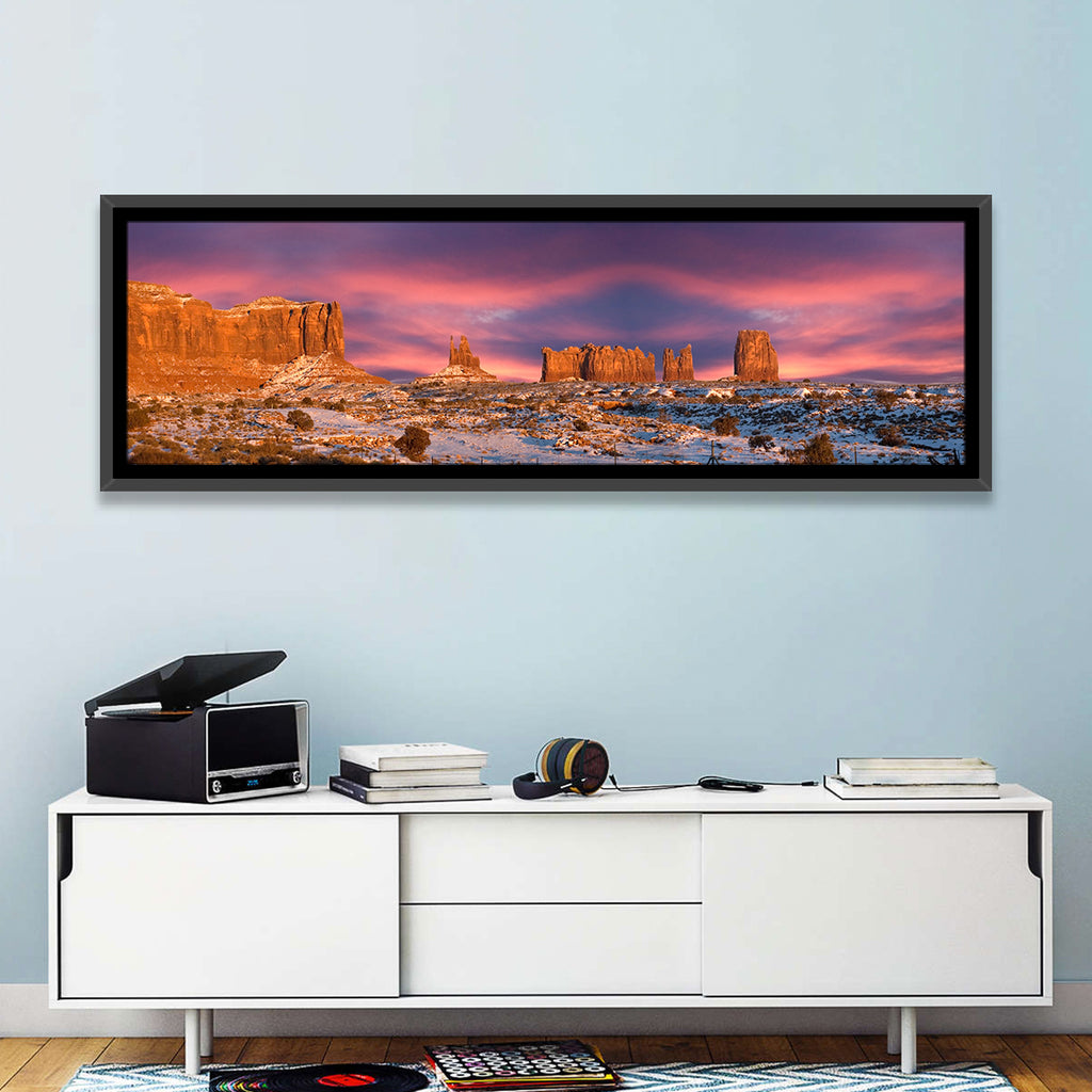 Snow-dusted Monument Valley Sunset Wall Art