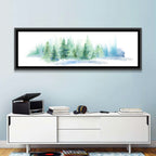 Misty Pine Forest Watercolor Wall Art