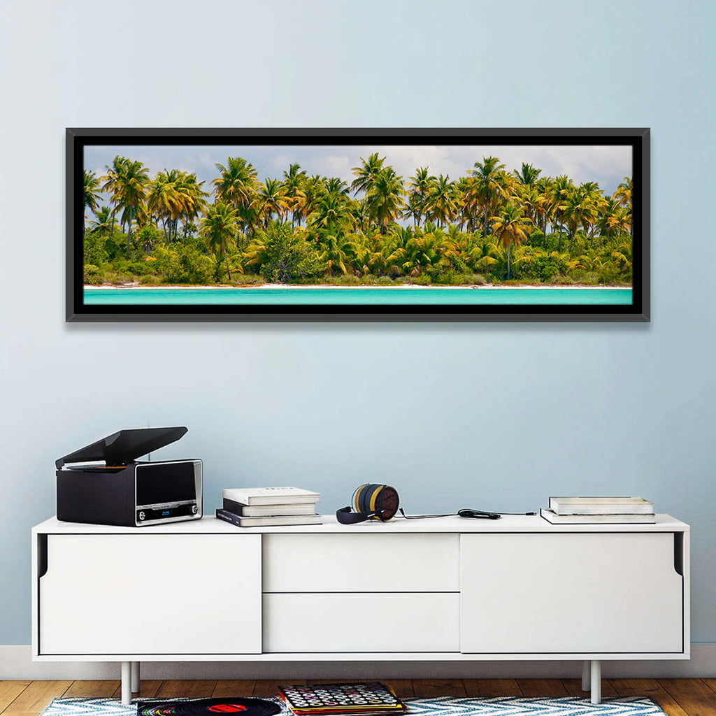 Turquoise Lagoon Palm Tree Beach Wall Art