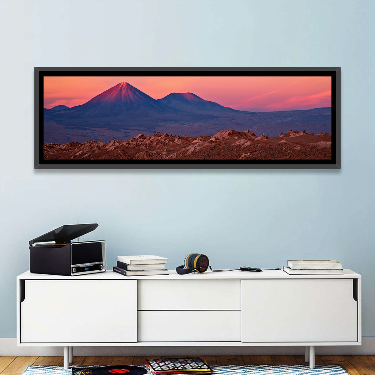 Valle De La Luna, Licancabur Volcano Wall Art in a room, panoramic