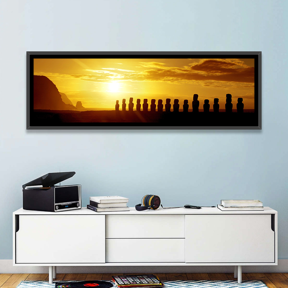Easter Island Moai at Sunset Wall Art