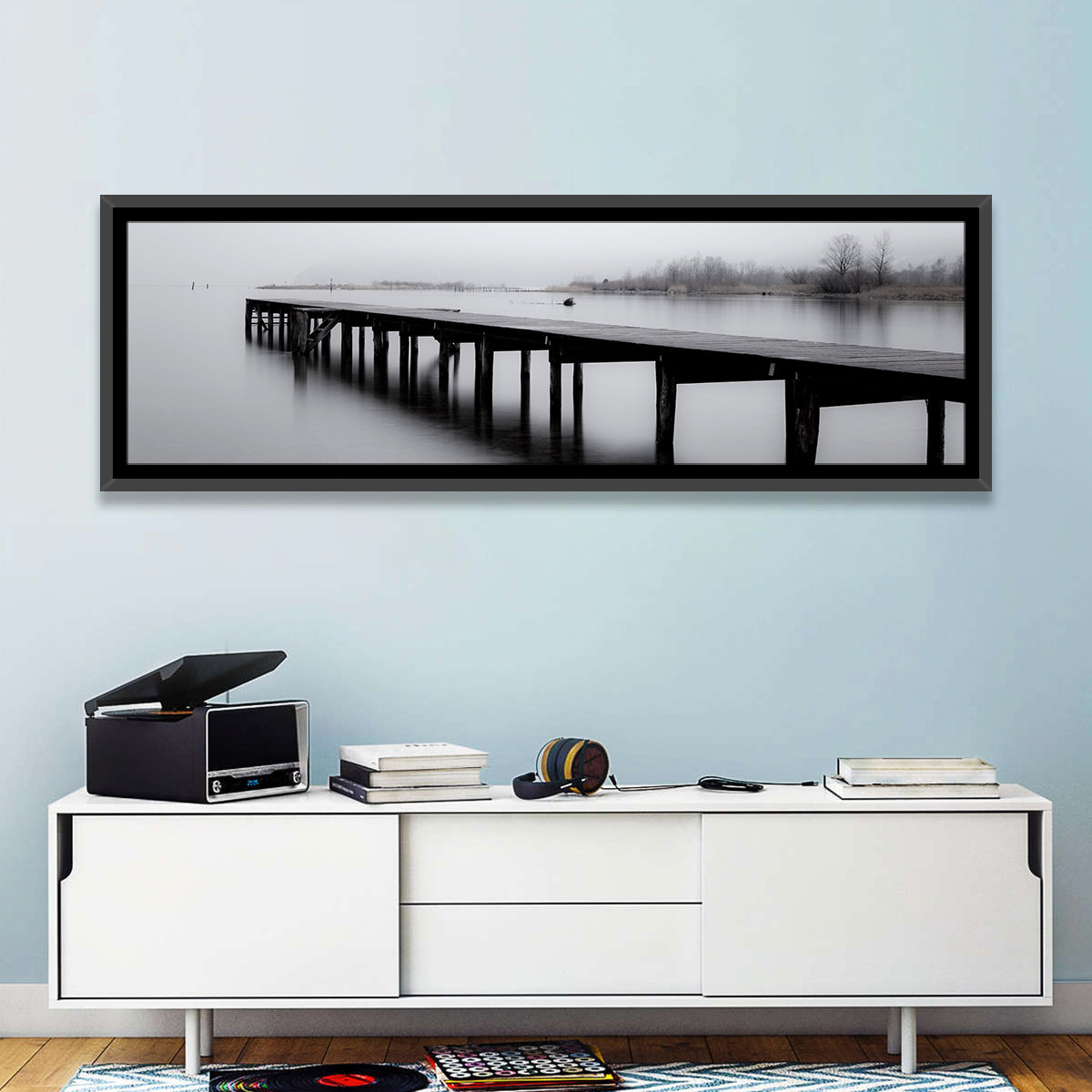 Misty Lake Jetty Wall Art