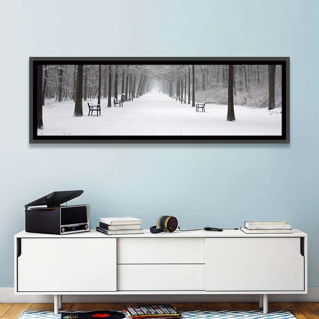 Snow Covered Park Lane Wall Art