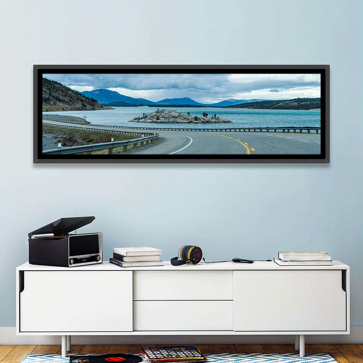 David Thompson Highway 11, Abraham Lake Wall Art in a room, panoramic