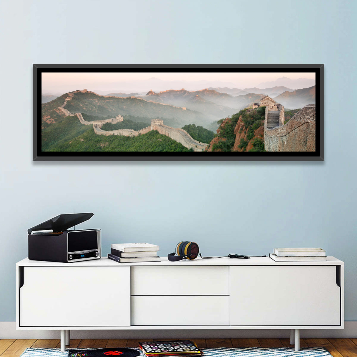 Great of China at Dawn Wall Art in a room, panoramic