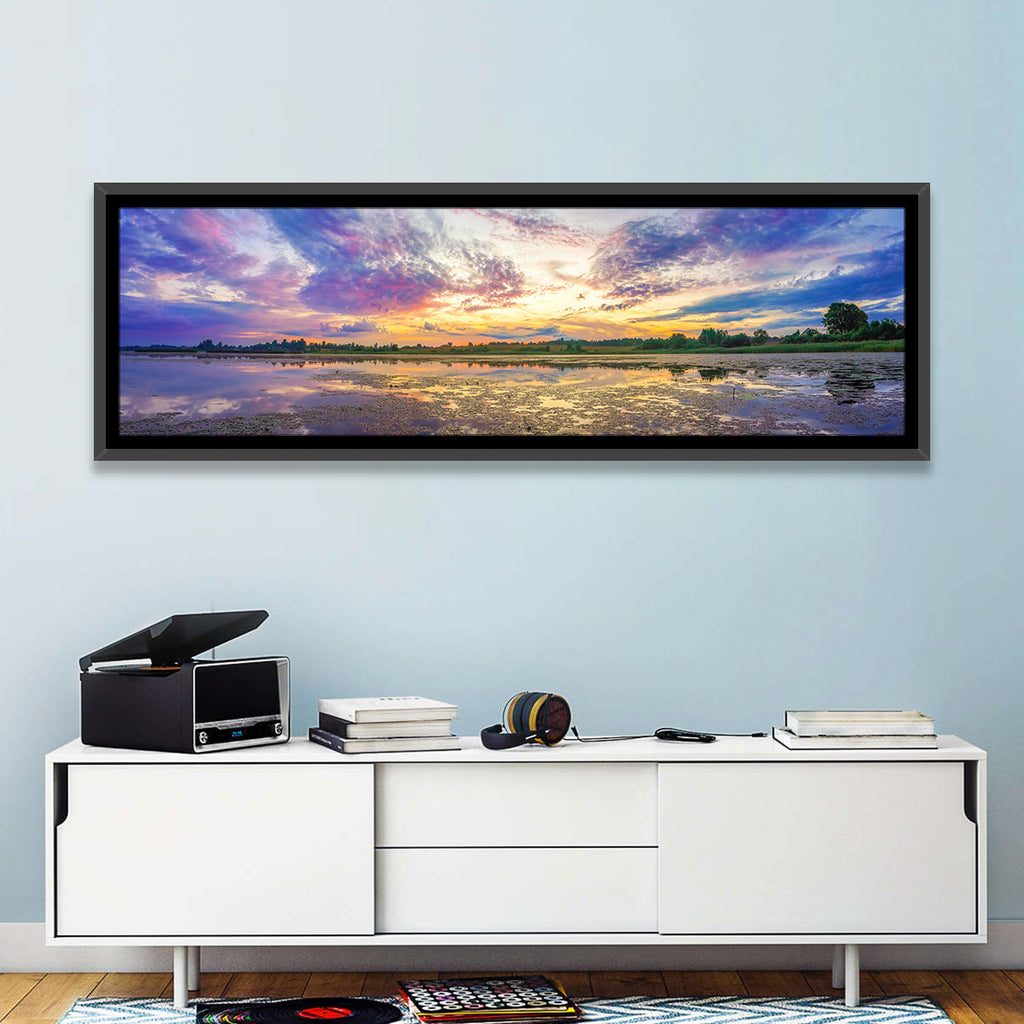 Golden Sunrise Over Lake Wall Art