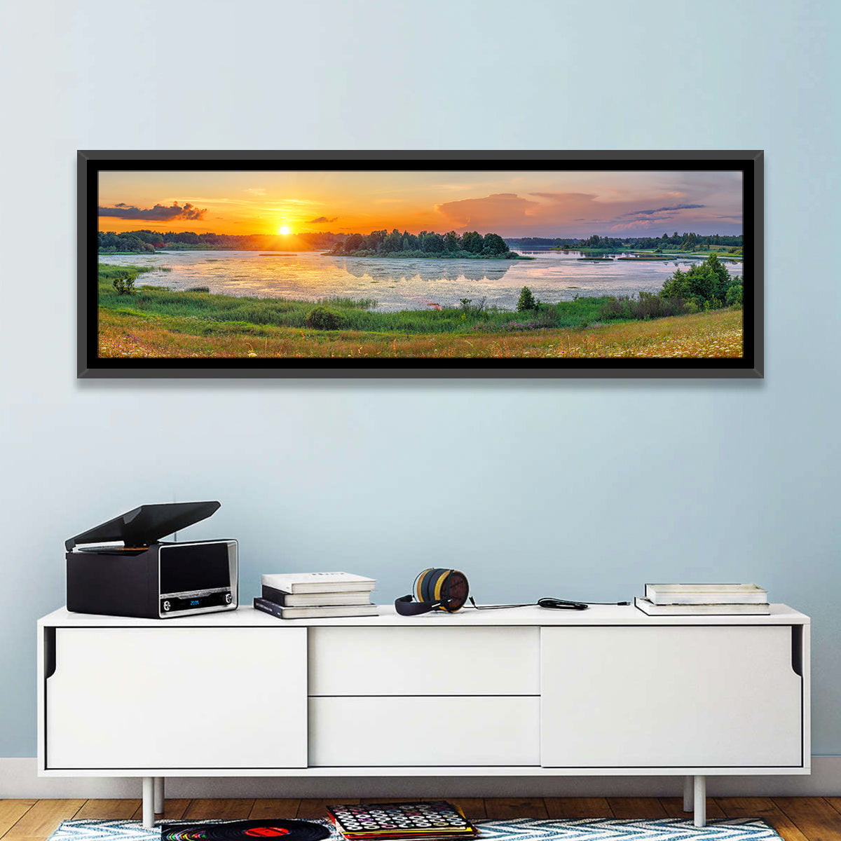 Sunset Over Lake Wall Art