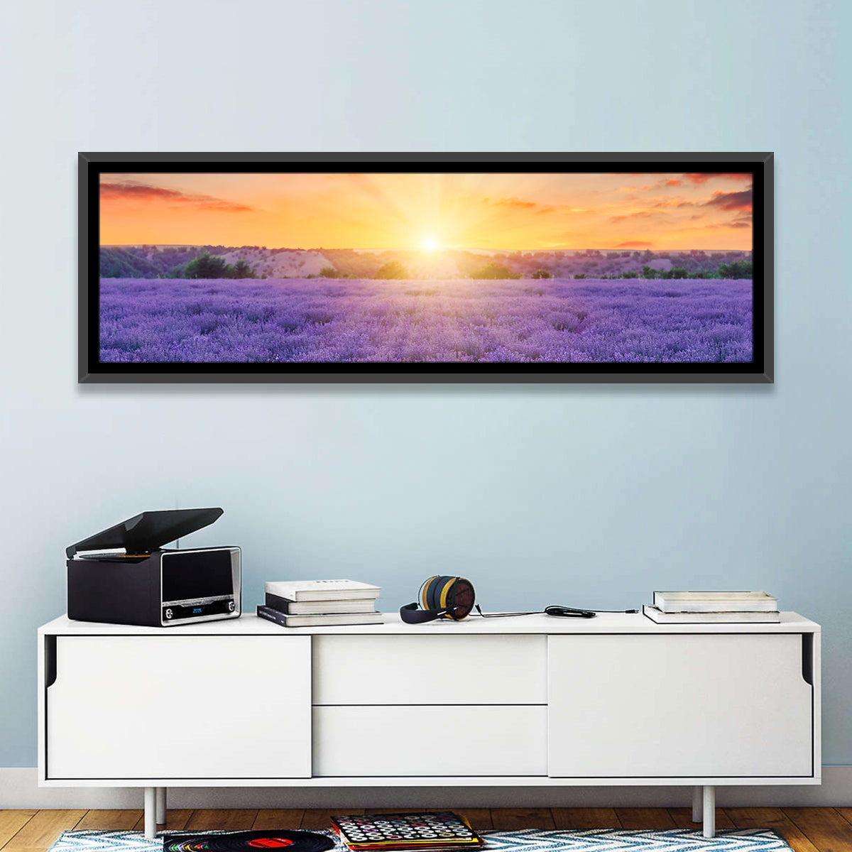 Lavender Field Sunburst Wall Art