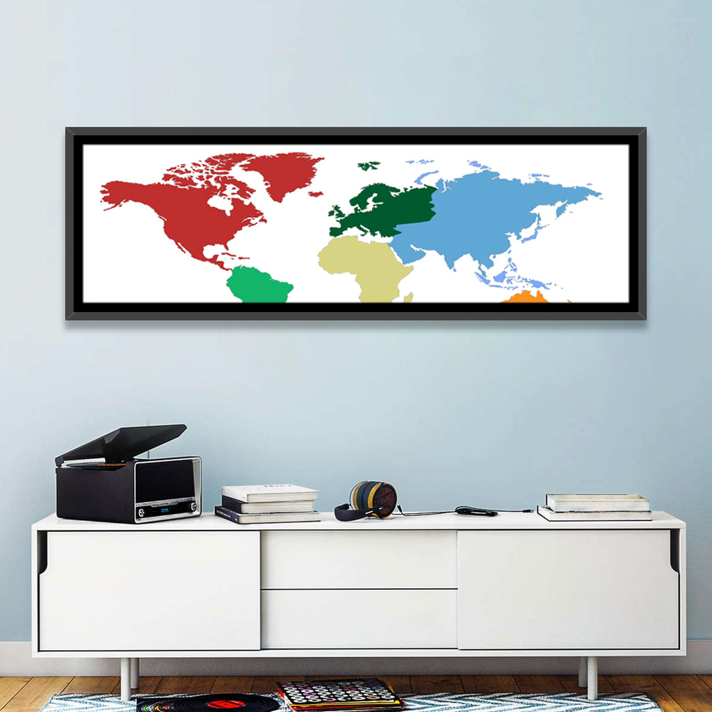 Color Coded World Map Wall Art