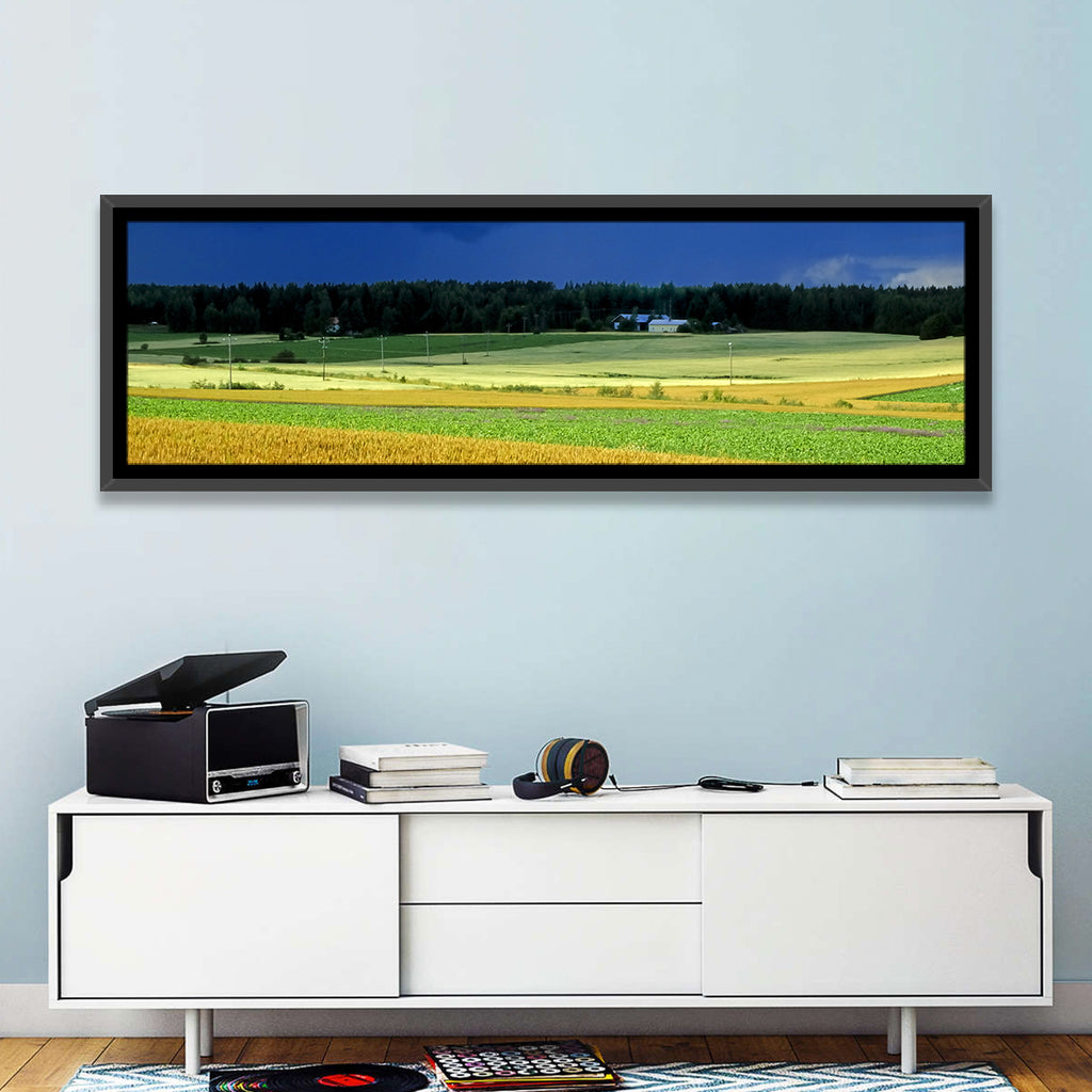Cornfields Under Stormy Sky Wall Art