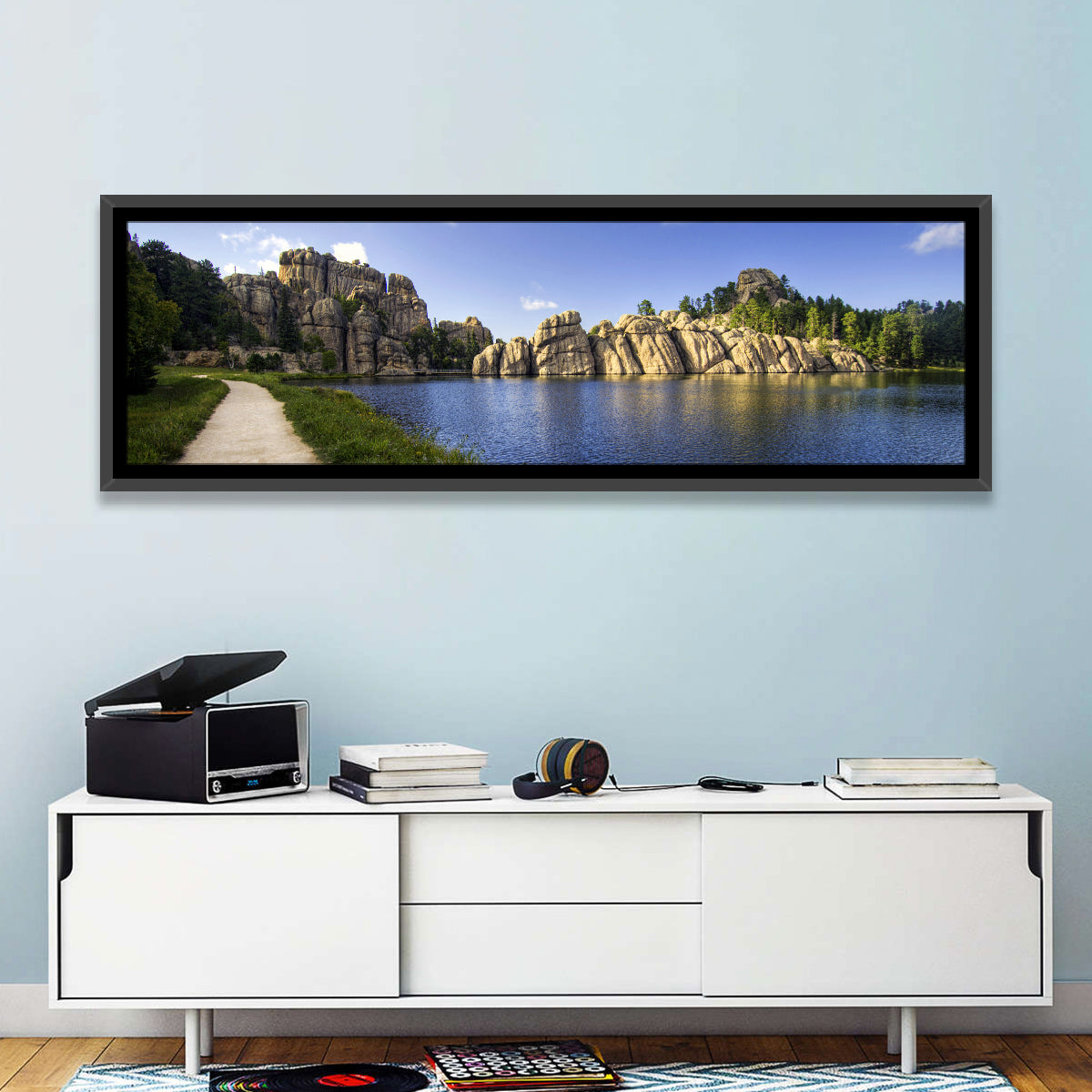 Sylvan Lake Trail, Black Hills Wall Art in a room, panoramic