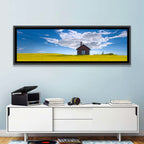 Red Barn in Golden Wheat Field Wall Art