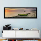 Green Rowboat at Sunrise Wall Art