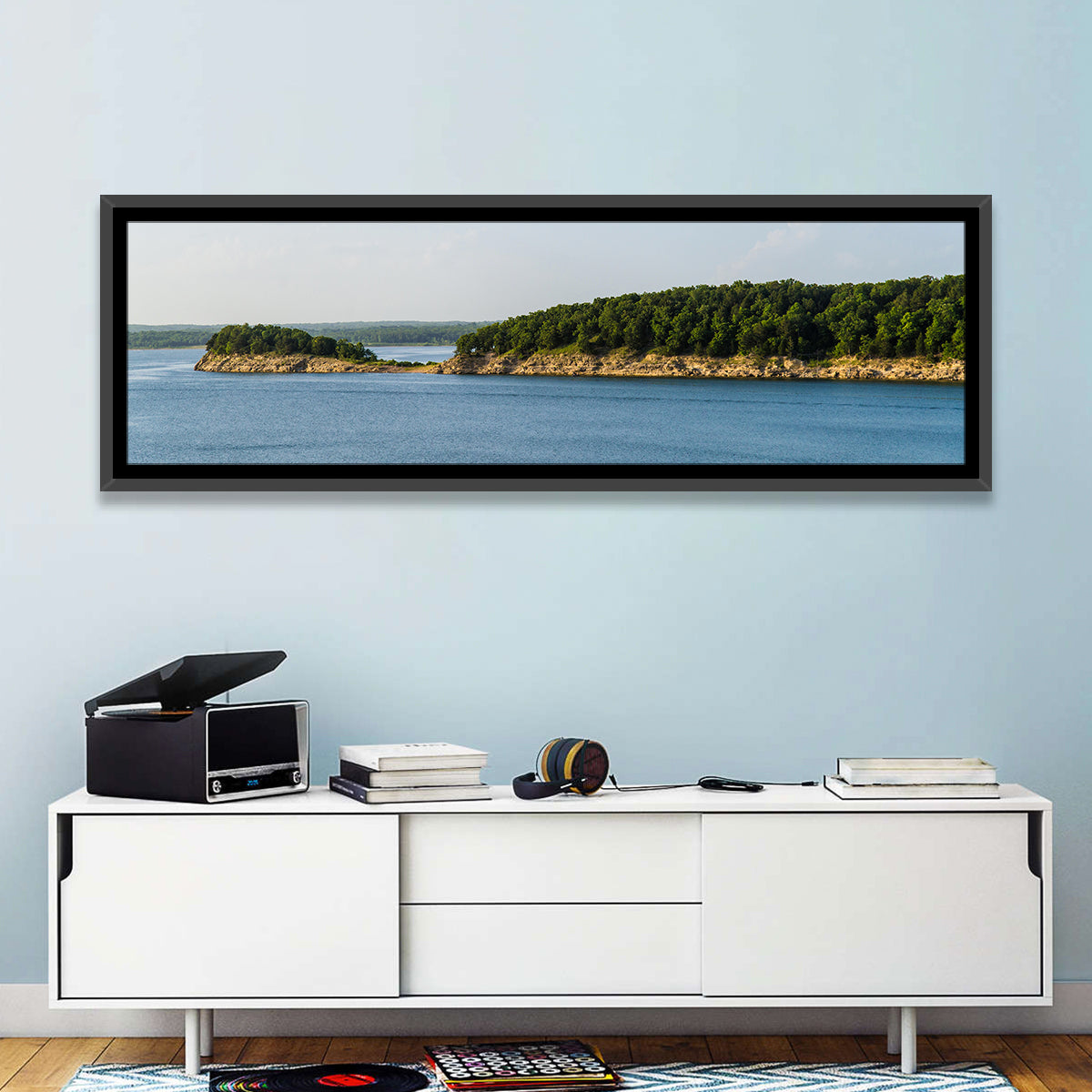 Truman Lake Peninsula Wall Art in a room, panoramic