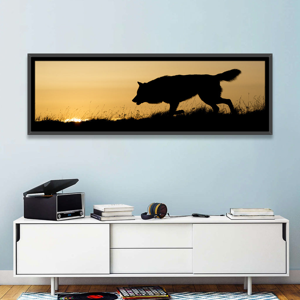 Wolf at Golden Horizon Wall Art
