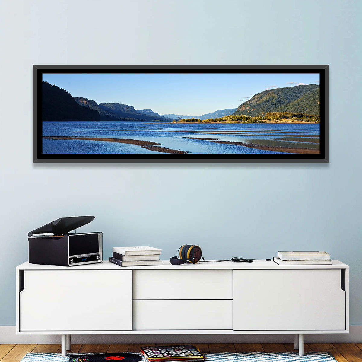 River Gorge Landscape Wall Art in a room, panoramic