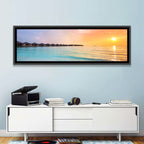 Overwater Bungalows at Sunset Wall Art