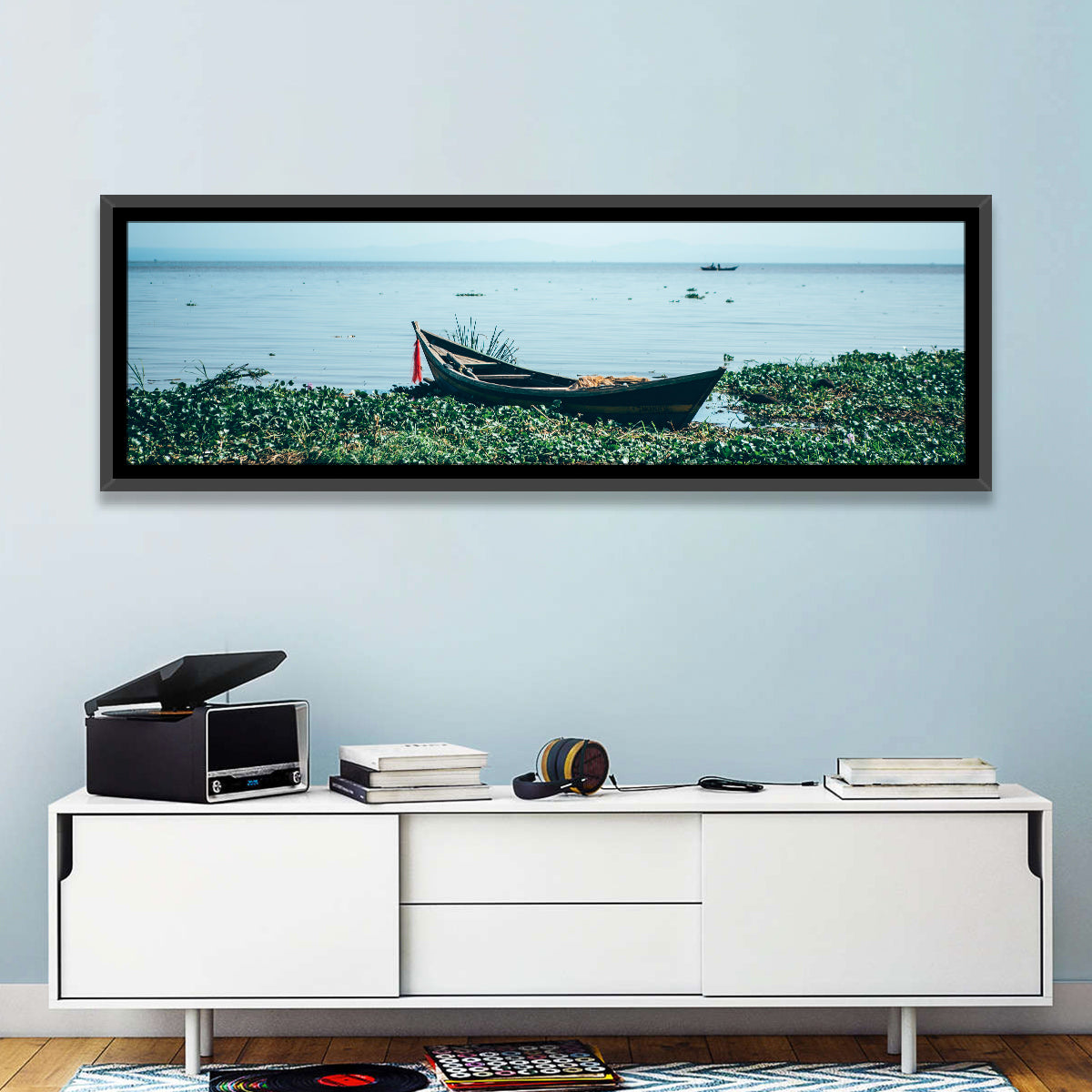 Red Ribbon Boat on Lake Victoria Wall Art