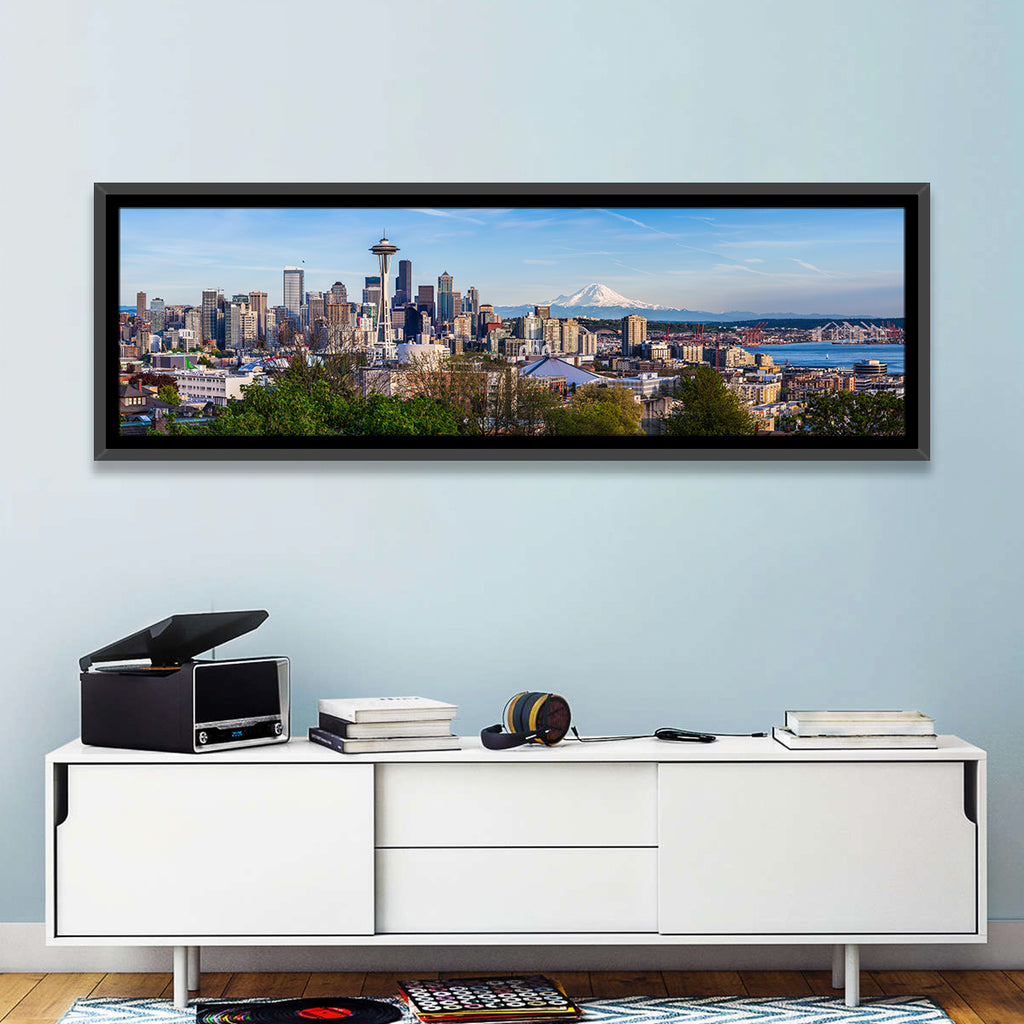 Seattle Skyline with Mount Rainier Wall Art