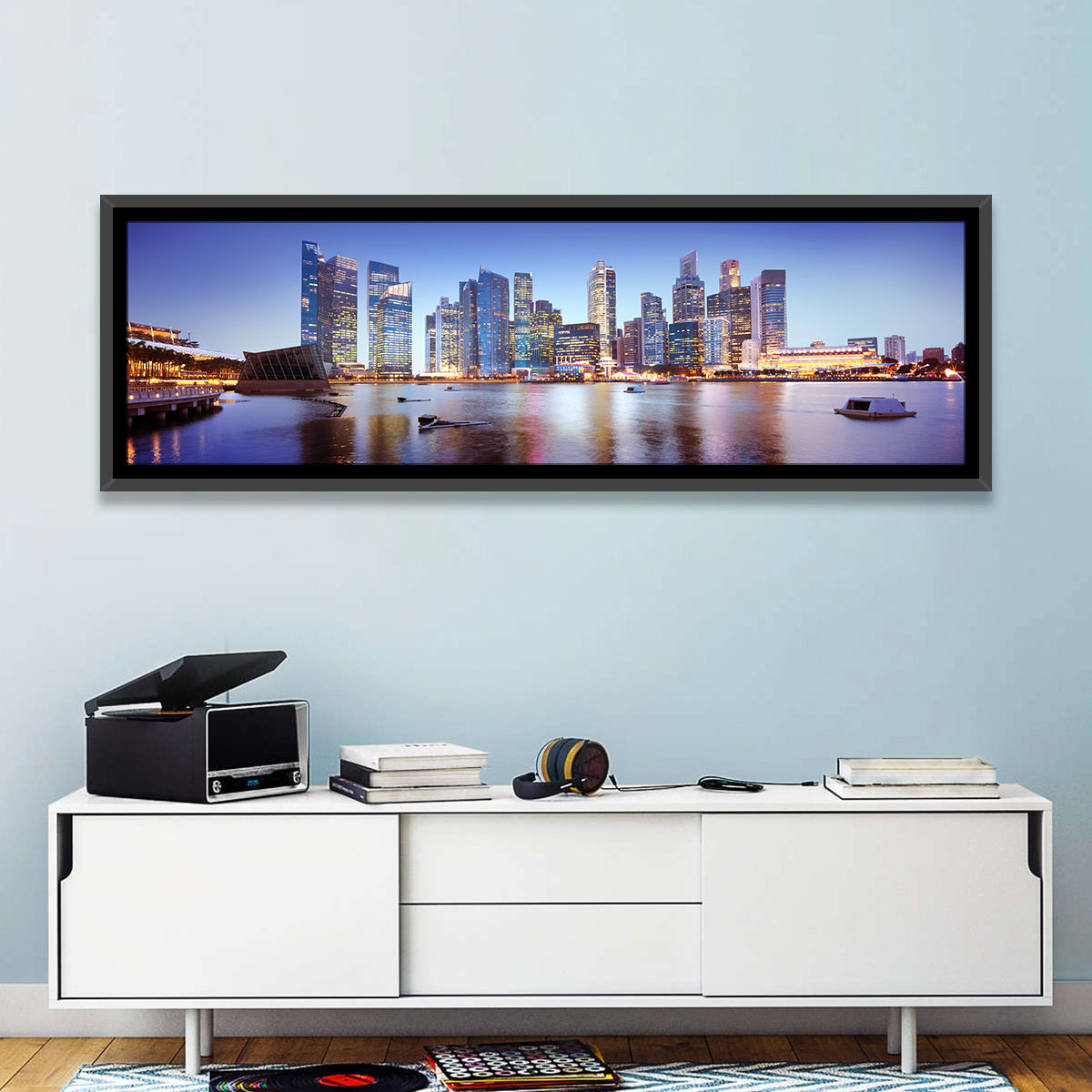 Singapore Marina Bay Skyline at Twilight Wall Art