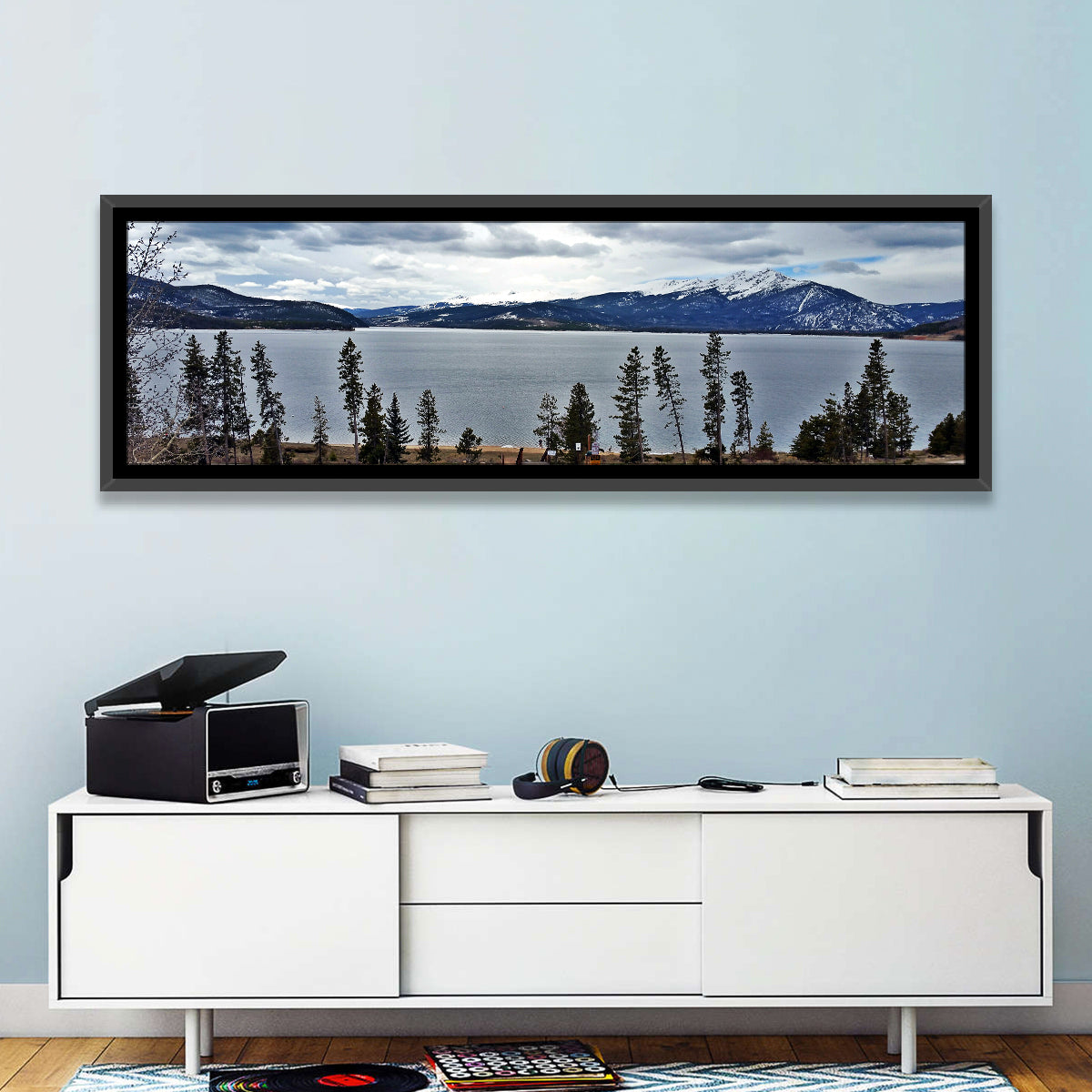 Lake Dillon, Colorado Wall Art in a room, panoramic