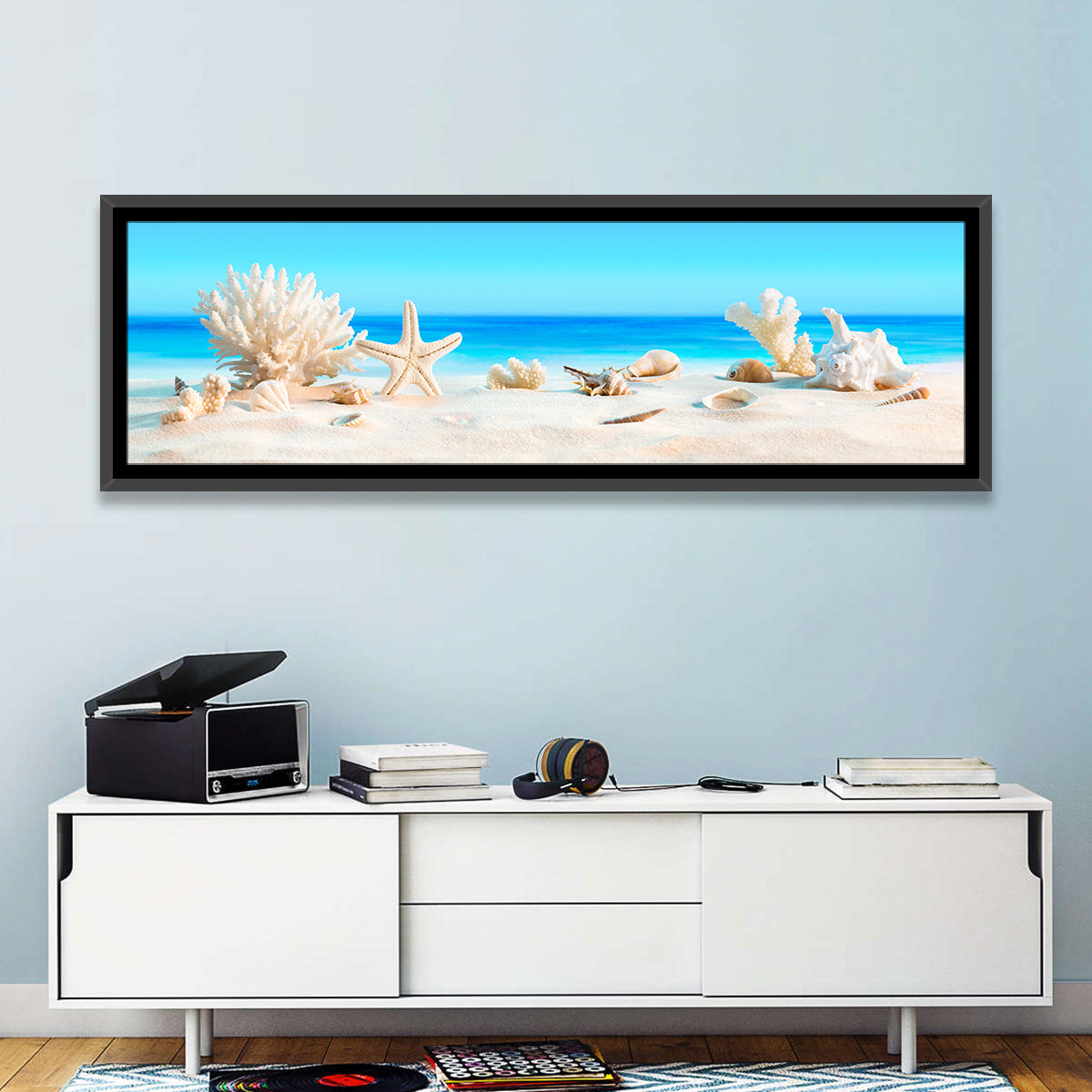 Seashells on Turquoise Shore Wall Art