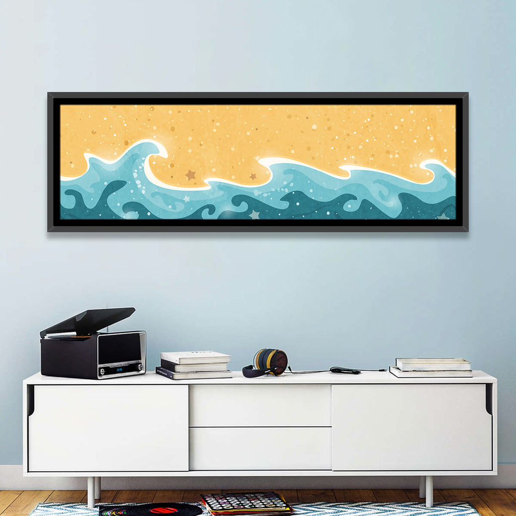 Whimsical Starry Waves Abstract Wall Art