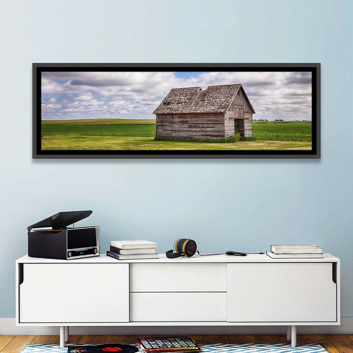 Old Farm Shed in Field Wall Art