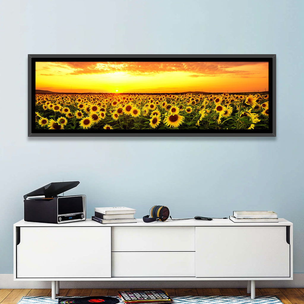 Golden Hour Sunflower Field Wall Art