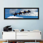Blue and Gold Fighter Jets Wall Art