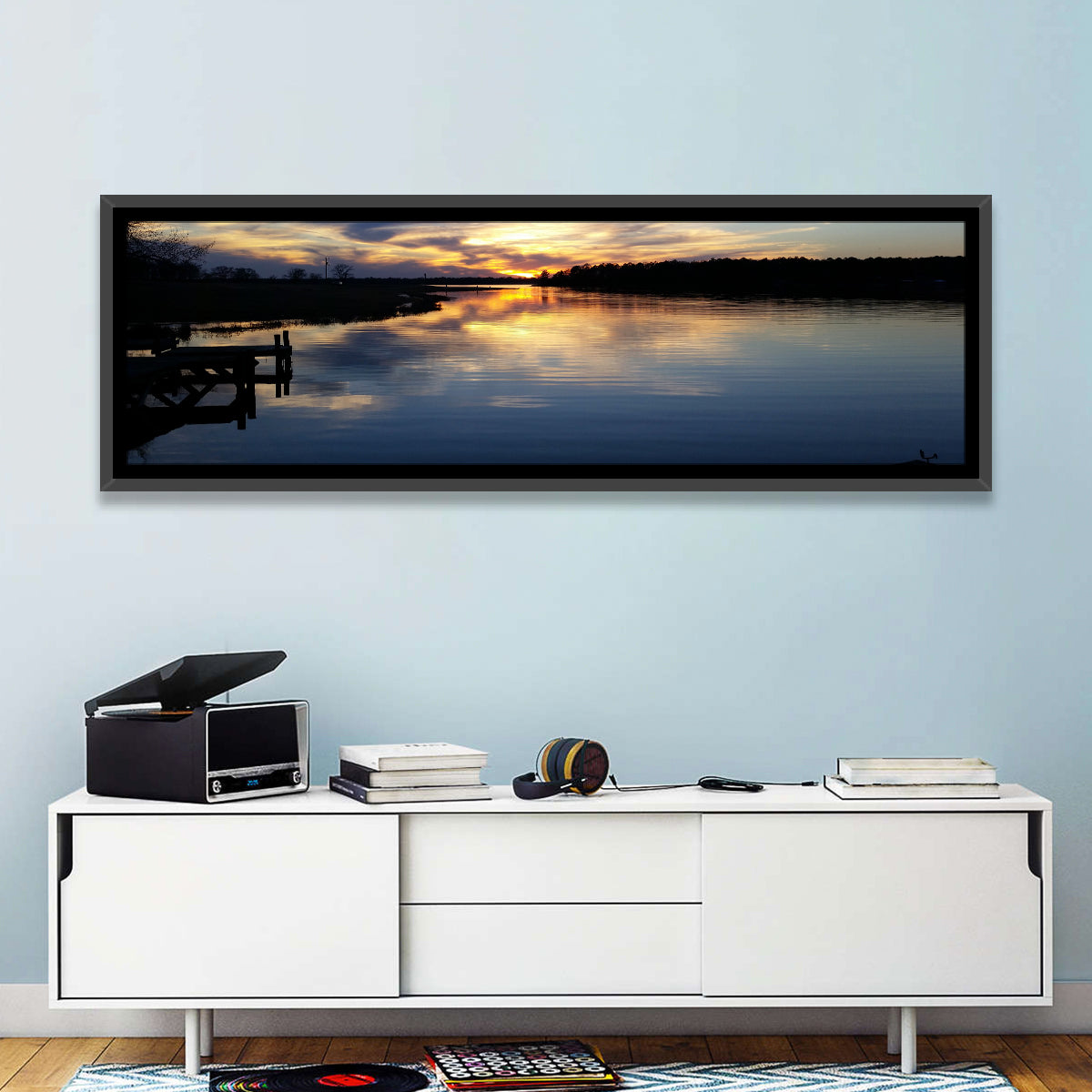 Lake Palestine Pier at Sunset Wall Art