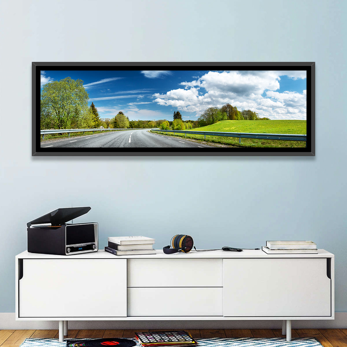 Sunlit Asphalt Road Wall Art