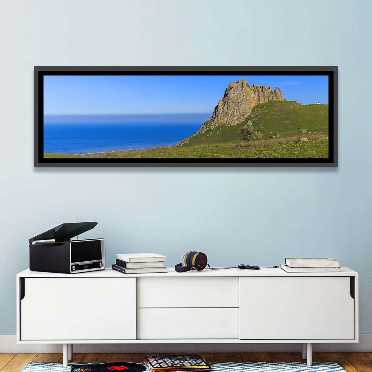 Beshbarmak Mountain Wall Art in a room, panoramic