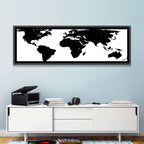 Minimalist Black World Map Wall Art