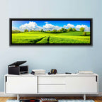 Tractor Tracks Through Green Rolling Hills Wall Art
