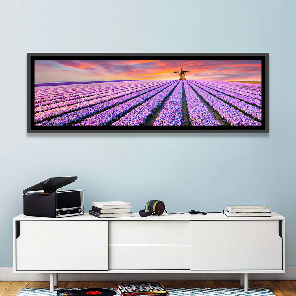 Hyacinth Field at Sunset Wall Art