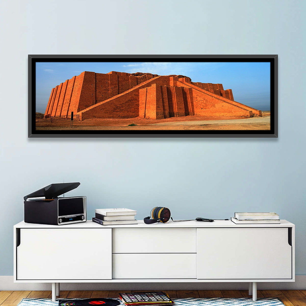 Great Ziggurat of Ur Wall Art in a room, panoramic