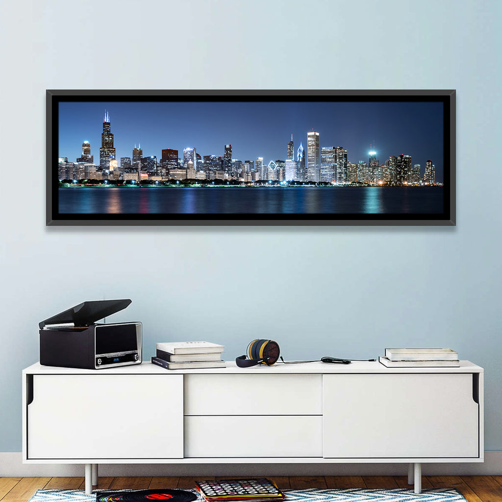 Chicago Night Skyline Wall Art
