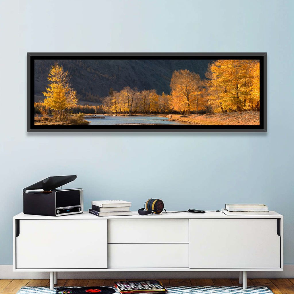 Autumn River Through Golden Forest Wall Art