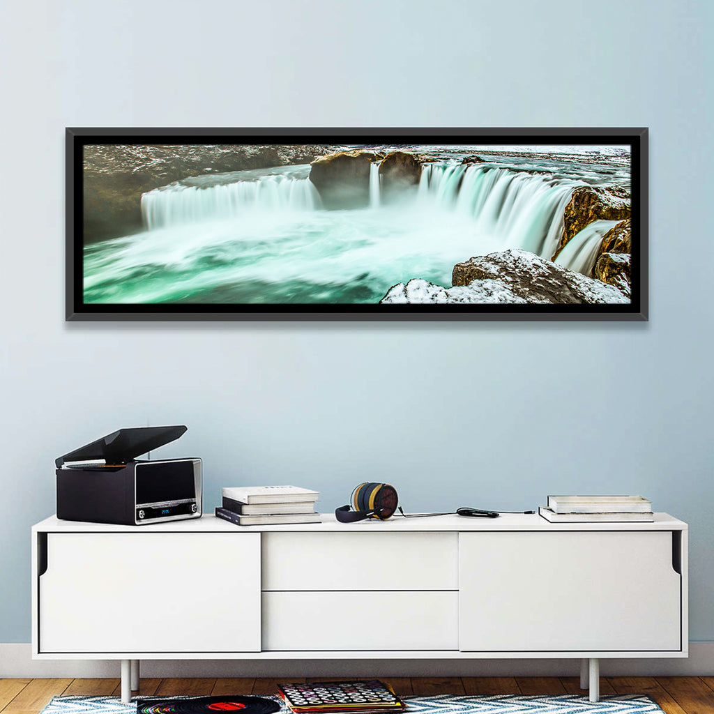 Goðafoss Winter Waterfall Wall Art