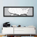3d USA Map with Alaska and Hawaii Wall Art