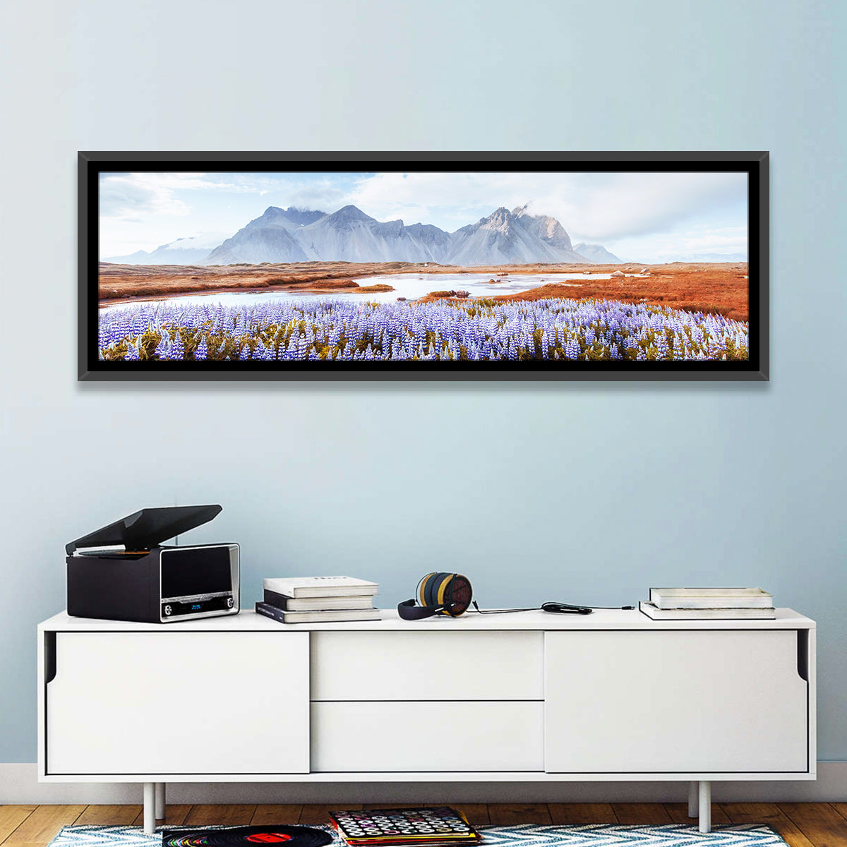 Lupine Fields at Vestrahorn Wall Art