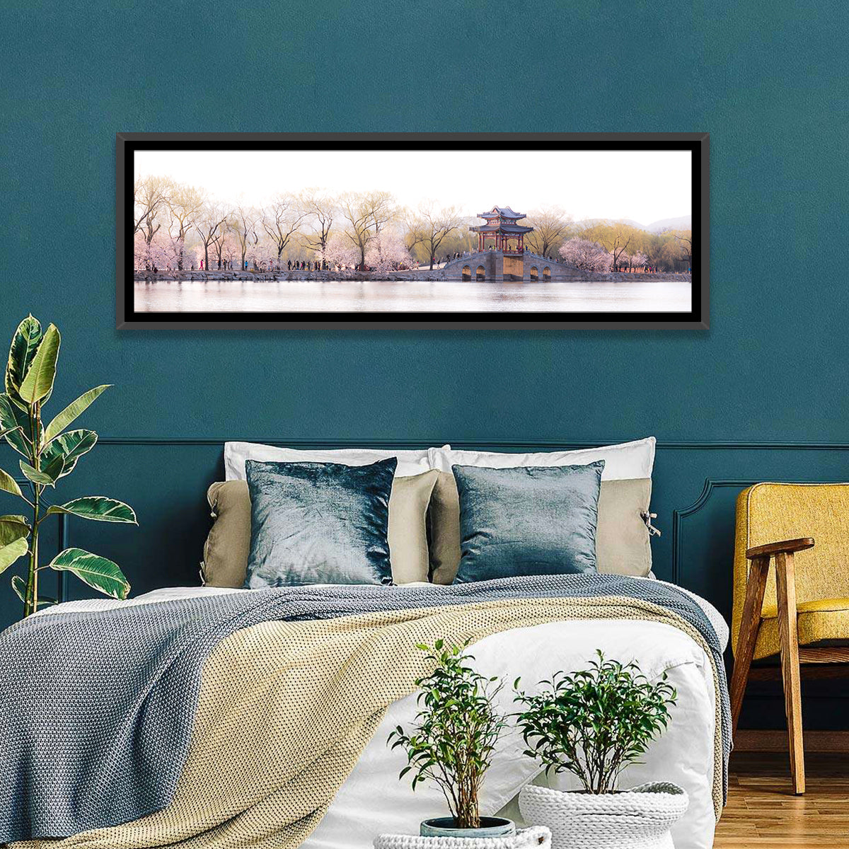 Summer Palace Bridge, Beijing Wall Art in a room, panoramic