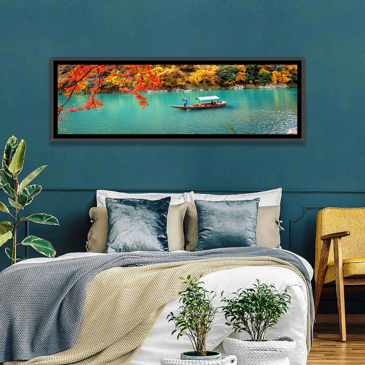 Hozugawa River, Kyoto Wall Art in a room, panoramic