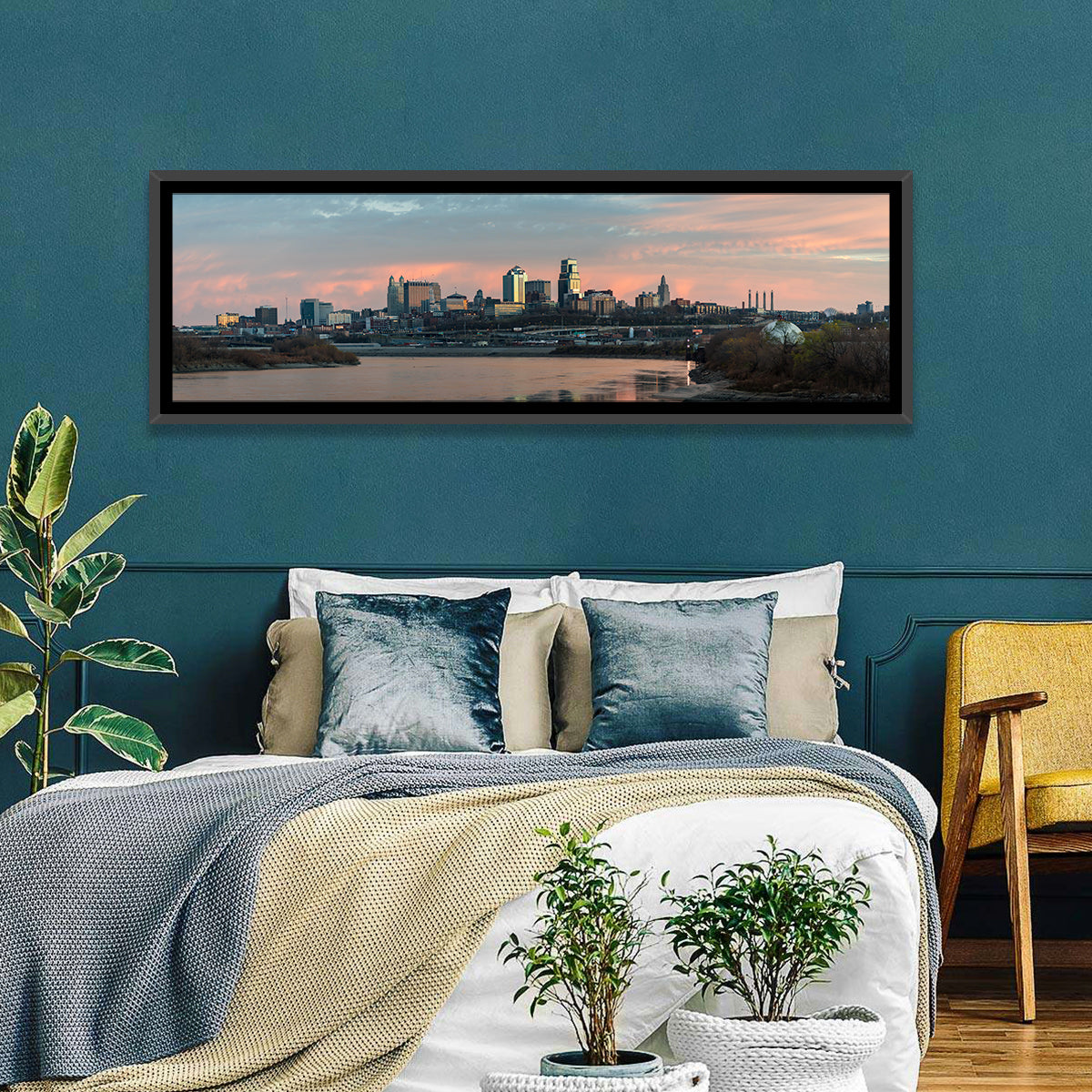 Kansas City Sunset Skyline Wall Art