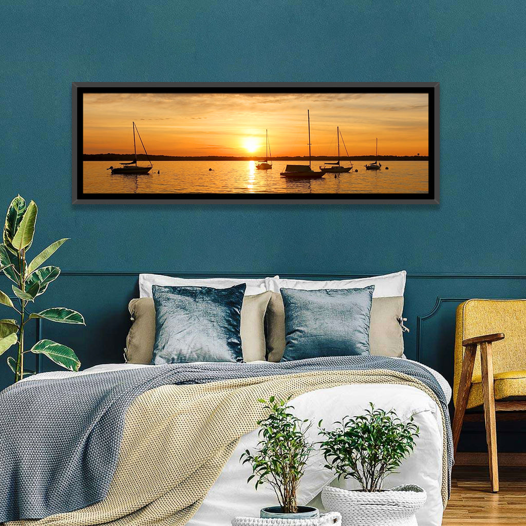 Lake Mendota Golden Sailboats Wall Art