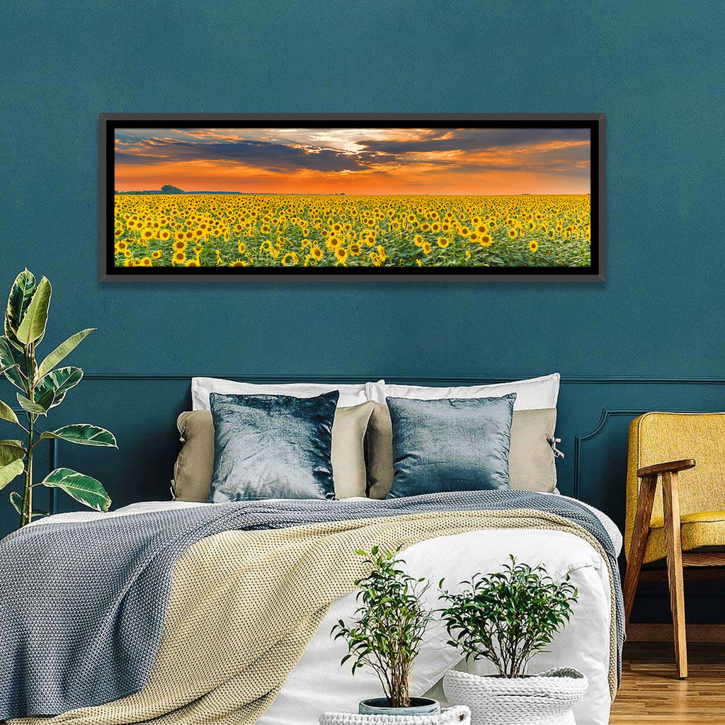 Golden Hour Sunflower Field Wall Art