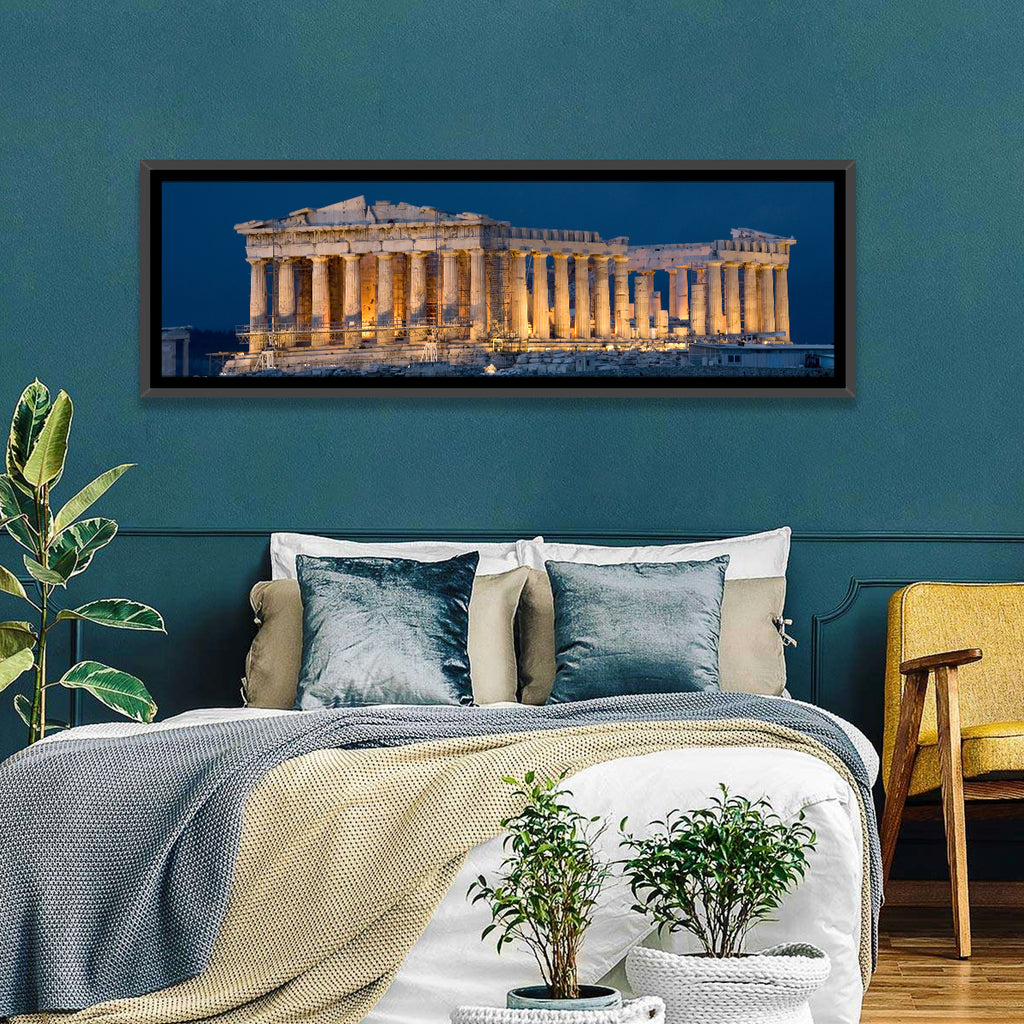 Illuminated Parthenon at Night Wall Art